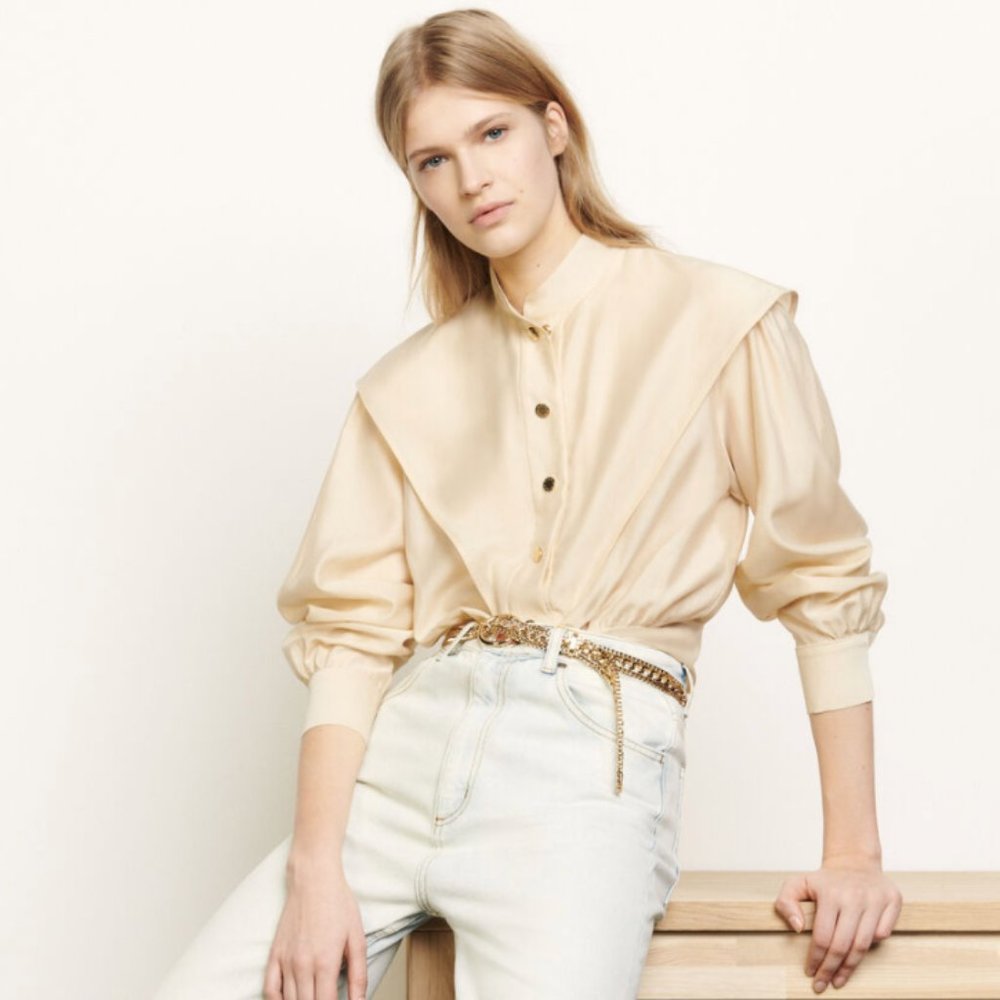 BRAND NEW Sandro Short Shirt (Beige)